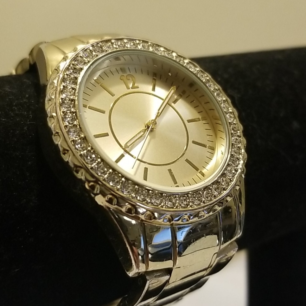 GOLD BLING Ladies Rhinestone Bezel Watch - Picture 4 of 4